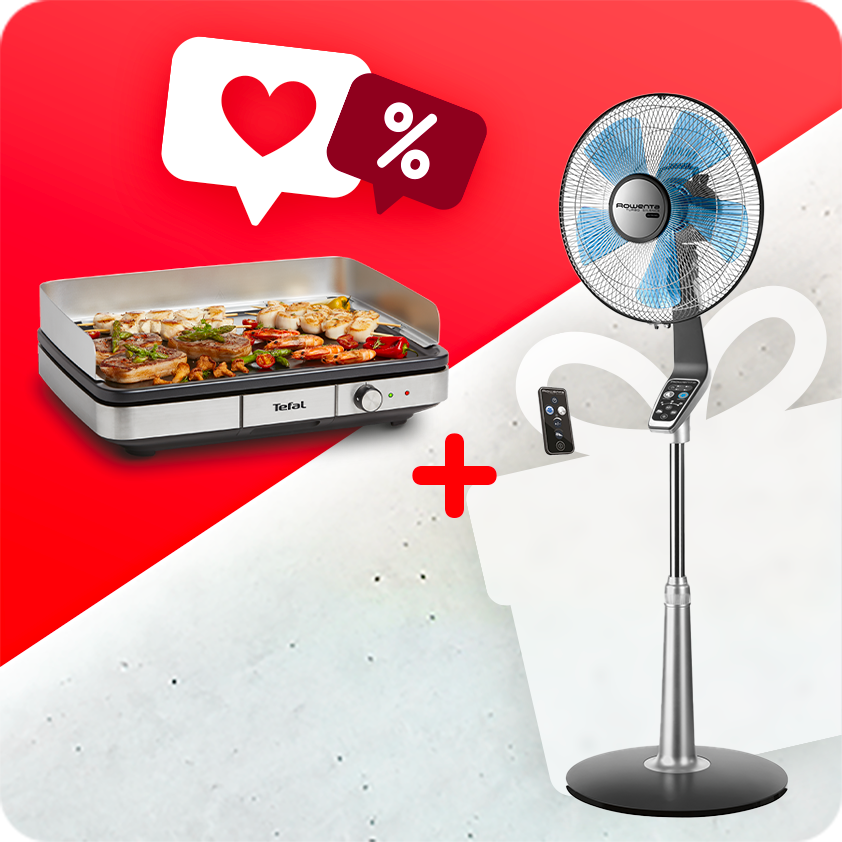 Tefal Pack Web - Voilà L'éTé: Maxi Plancha Et Ventilateur Silence Extreme +-image